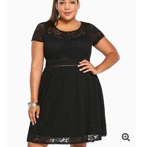 Black lace skater dress